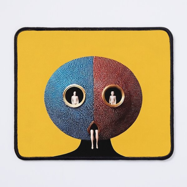 Item preview, Abstract Yellow and Red Dotted Mask Portrait designed and sold by Yellow Zone.