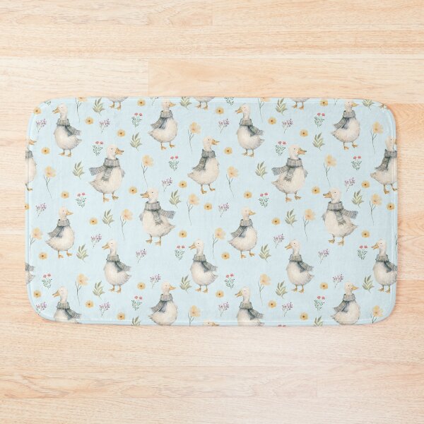 Item preview, Scarf Ducks & Wildflowers – Cottagecore Watercolor Pattern designed and sold by PaperyAndInk.