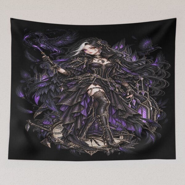 Item preview, Luna Nocturne – Gothic Anime Raven Witch The Forest Guardian designed and sold by TheInkRaven.