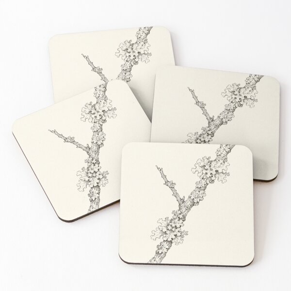 Item preview, Lichen-Covered Branch Study | Cottagecore Nature Print designed and sold by Zaramodo.