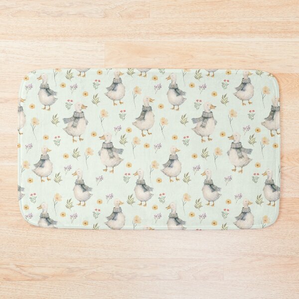 Item preview, Cozy Scarf Ducks & Wildflowers – Cottagecore Watercolor Pattern designed and sold by PaperyAndInk.
