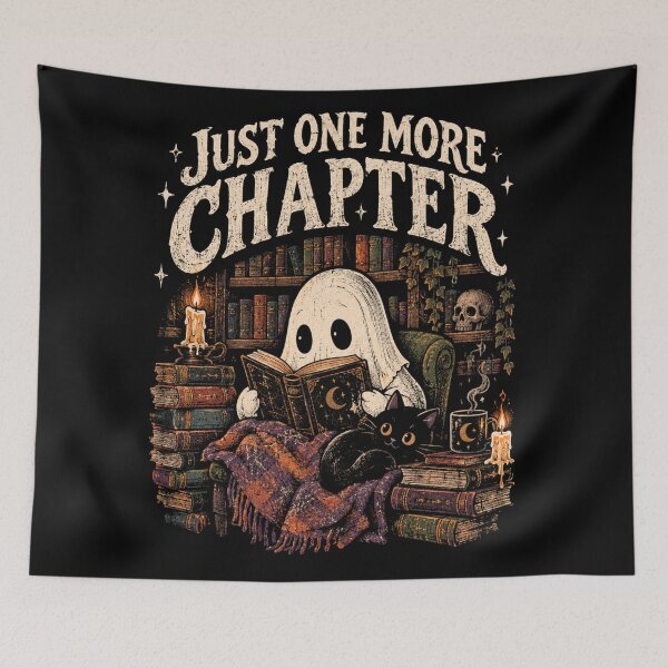Item preview, Just One More Chapter Ghost Reading With Black Cat designed and sold by Yellowriversss.