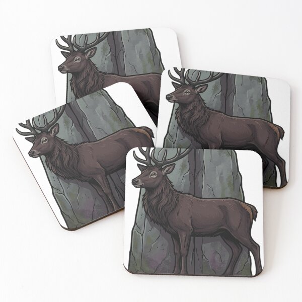 Item preview, Mystic Outlands — Highland Stag at a Standing Stone Pair designed and sold by IllumeInk.