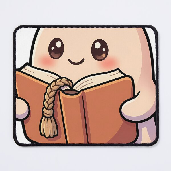 Item preview, Cute Pale Peach Ghost Reading a Bedtime Storybook with a Knitted Bookmark designed and sold by pumsquare.