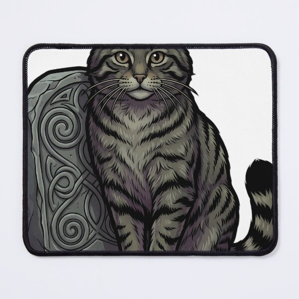Item preview, Mystic Outlands — Scottish Wildcat at a Carved Pictish Stone designed and sold by IllumeInk.