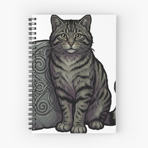 Item preview, Mystic Outlands — Scottish Wildcat at a Carved Pictish Stone designed and sold by IllumeInk.