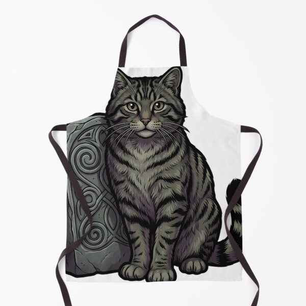 Item preview, Mystic Outlands — Scottish Wildcat at a Carved Pictish Stone designed and sold by IllumeInk.