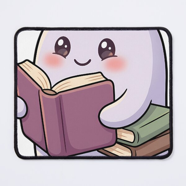Item preview, Cute Soft Lavender Ghost Reading a Adventure Novel with a Stack of Two Books designed and sold by pumsquare.