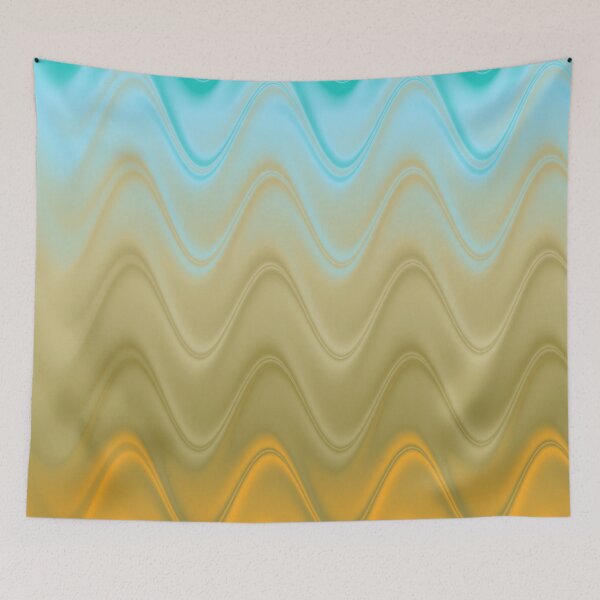 Item preview, Wavy Abstract Blue Brown Orange Pattern designed and sold by ArtbyDebbieC.