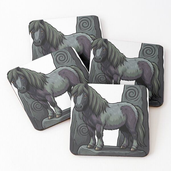 Item preview, Mystic Outlands — Shetland Pony beside a Squat Monolith designed and sold by IllumeInk.