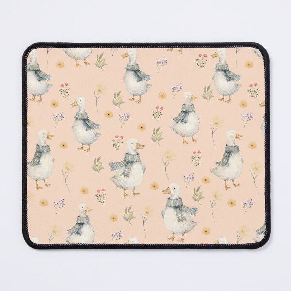 Item preview, Cozy Scarf Ducks & Wildflowers – Cottagecore Watercolor Pattern designed and sold by PaperyAndInk.