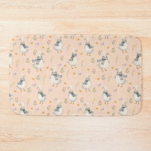 Item preview, Cozy Scarf Ducks & Wildflowers – Cottagecore Watercolor Pattern designed and sold by PaperyAndInk.