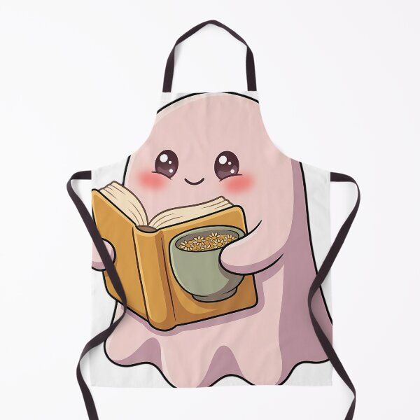 Item preview, Cute Pale Rose Ghost Reading a Tea Time Storybook with a Chamomile Teacup designed and sold by pumsquare.