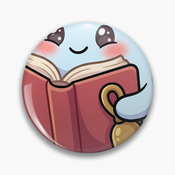 Item preview, Cute Pale Sky Ghost Reading a Village Tale with a Brass Hand Bell designed and sold by pumsquare.