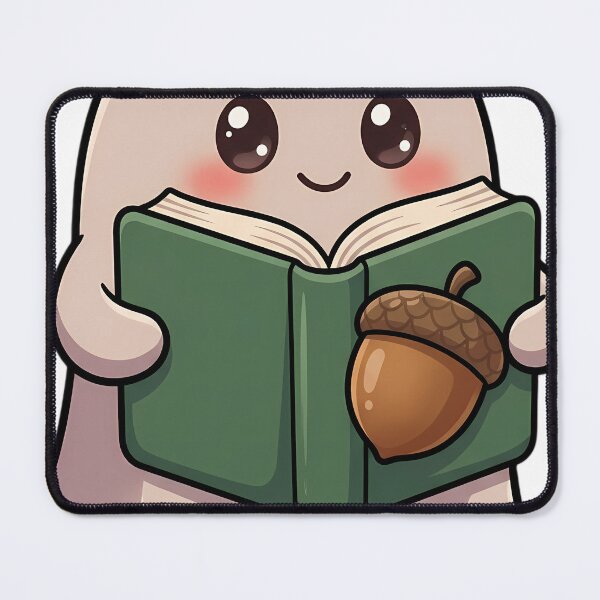 Item preview, Cute Soft Cocoa Ghost Reading a Woodland Tale with a Big Acorn designed and sold by pumsquare.