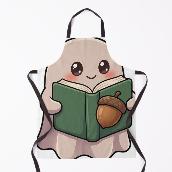 Item preview, Cute Soft Cocoa Ghost Reading a Woodland Tale with a Big Acorn designed and sold by pumsquare.
