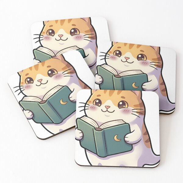 Item preview, Cute Ghost Tabby Cat Reading a Teal Storybook designed and sold by pumsquare.