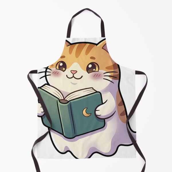 Item preview, Cute Ghost Tabby Cat Reading a Teal Storybook designed and sold by pumsquare.