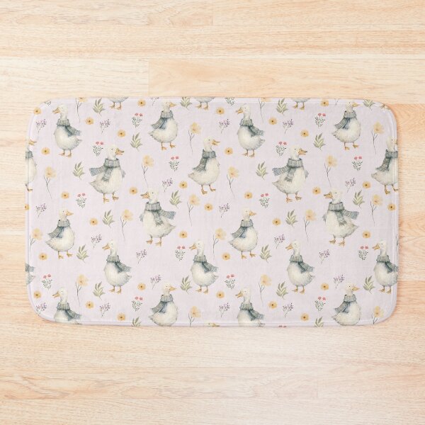 Item preview, Cozy Scarf Ducks & Wildflowers – Cottagecore Watercolor Pattern designed and sold by PaperyAndInk.
