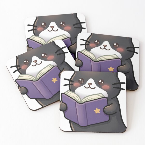 Item preview, Cute Ghost Tuxedo Cat Reading a Purple Storybook designed and sold by pumsquare.