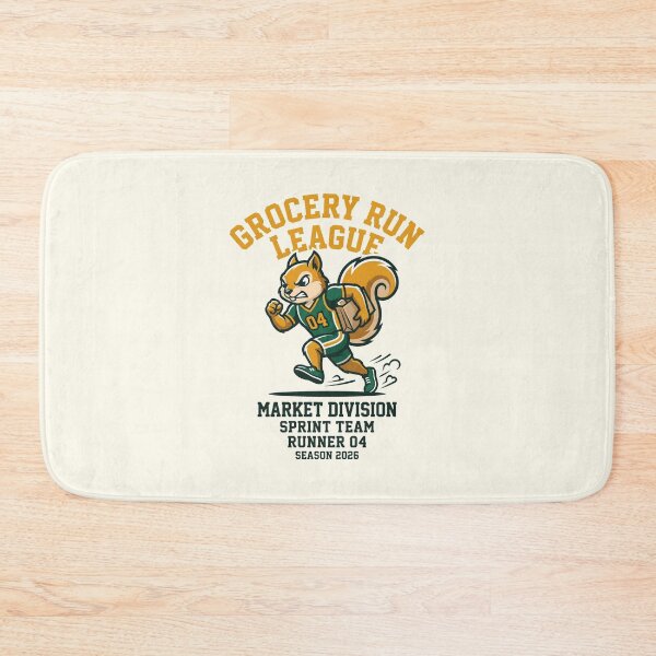 Item preview, Grocery Run League Sprinting Squirrel Shopping Humor designed and sold by SplashTastic.