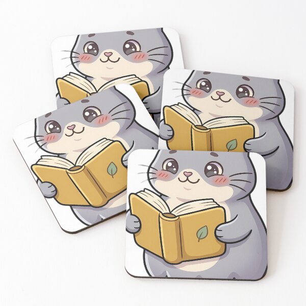 Item preview, Cute Ghost Smoke Grey Cat Reading a Yellow Storybook designed and sold by pumsquare.