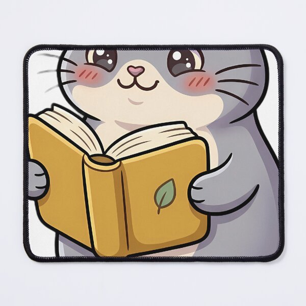 Item preview, Cute Ghost Smoke Grey Cat Reading a Yellow Storybook designed and sold by pumsquare.