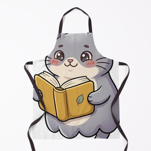 Item preview, Cute Ghost Smoke Grey Cat Reading a Yellow Storybook designed and sold by pumsquare.