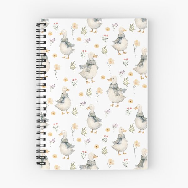 Item preview, Cozy Scarf Ducks & Wildflowers – Cottagecore Watercolor Pattern designed and sold by PaperyAndInk.