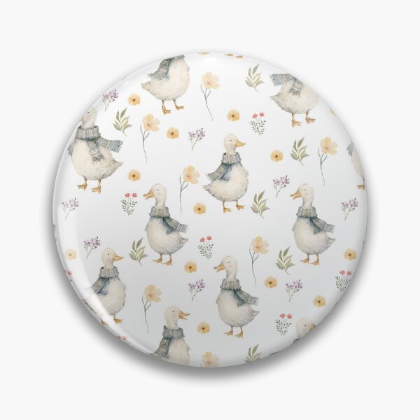 Item preview, Cozy Scarf Ducks & Wildflowers – Cottagecore Watercolor Pattern designed and sold by PaperyAndInk.