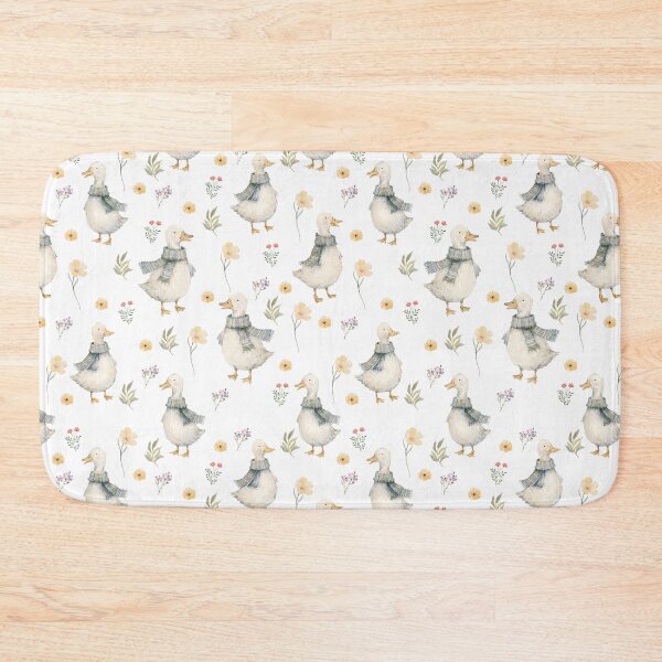 Item preview, Cozy Scarf Ducks & Wildflowers – Cottagecore Watercolor Pattern designed and sold by PaperyAndInk.