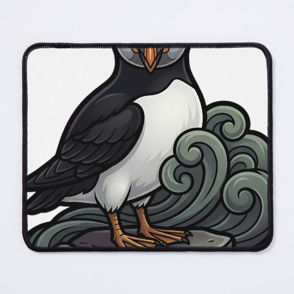 Item preview, Mystic Outlands — Atlantic Puffin on a Mist-covered Rock Ledge designed and sold by IllumeInk.