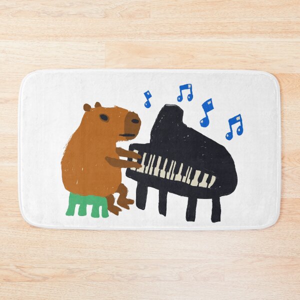 Item preview, Capybara Playing Piano  designed and sold by wildjellybeans.