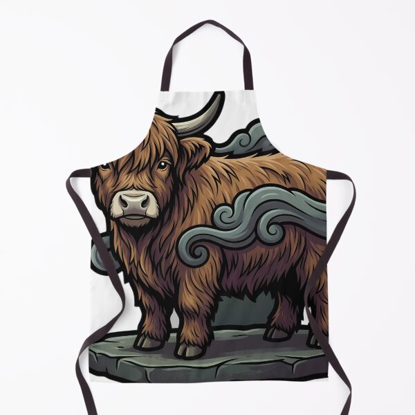 Item preview, Mystic Outlands — Highland Cattle Calf in a Solid Mist Hollow designed and sold by IllumeInk.
