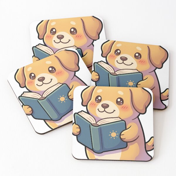 Item preview, Cute Ghost Golden Retriever Puppy Reading a Blue Storybook designed and sold by pumsquare.