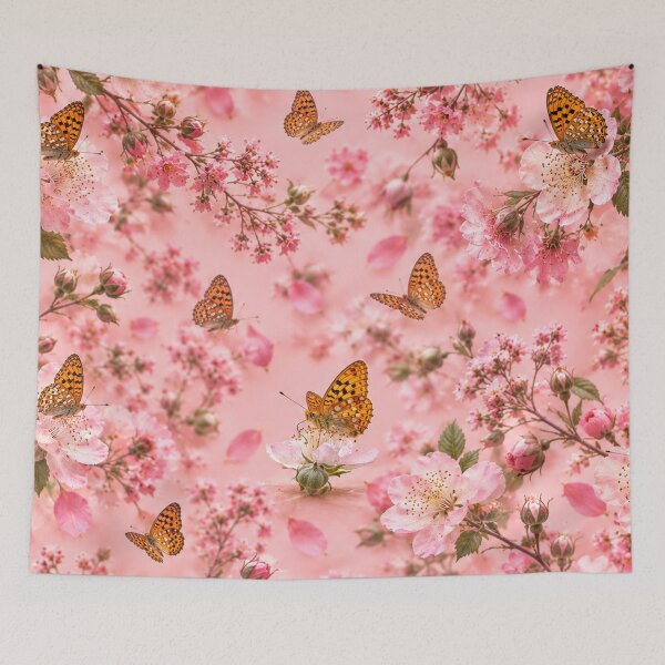 Item preview, Orange Butterfly on a Pink Flower designed and sold by Medve Photography & Design.