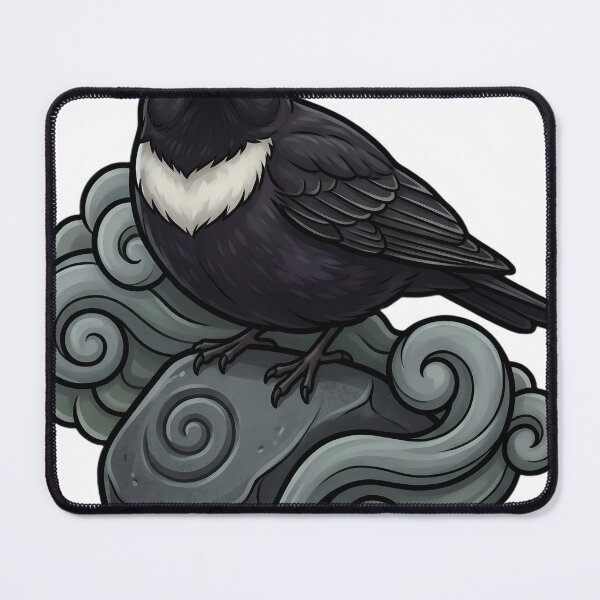 Item preview, Mystic Outlands — Ring Ouzel on a Mist-wrapped Boulder designed and sold by IllumeInk.