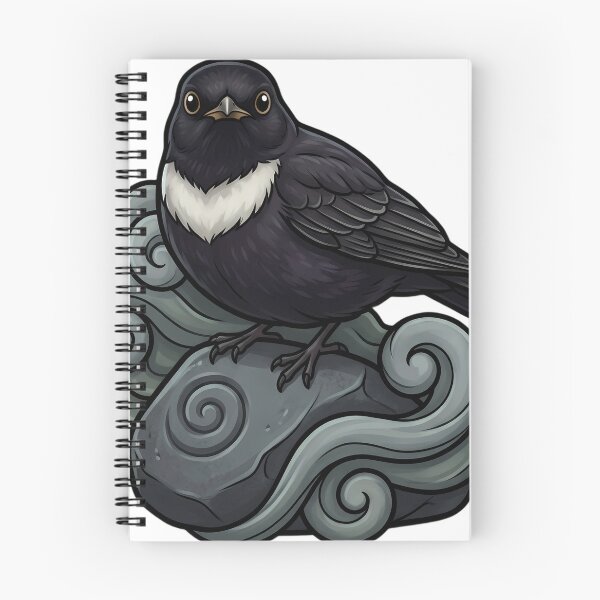 Item preview, Mystic Outlands — Ring Ouzel on a Mist-wrapped Boulder designed and sold by IllumeInk.