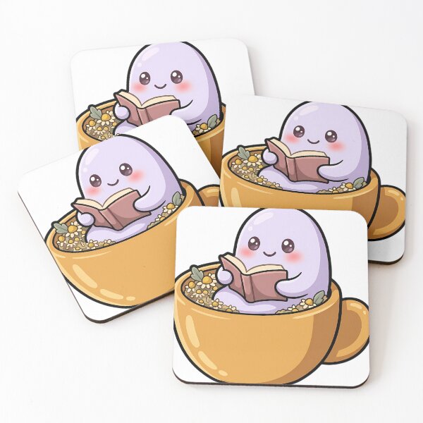 Item preview, Cute Tiny Ghost Reading Inside a Giant Teacup designed and sold by pumsquare.