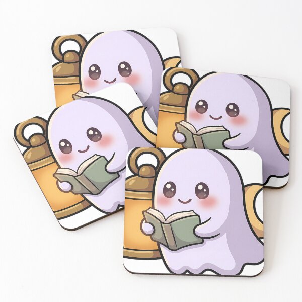 Item preview, Cute Tiny Ghost Reading by a Lantern Under a Crescent Moon designed and sold by pumsquare.