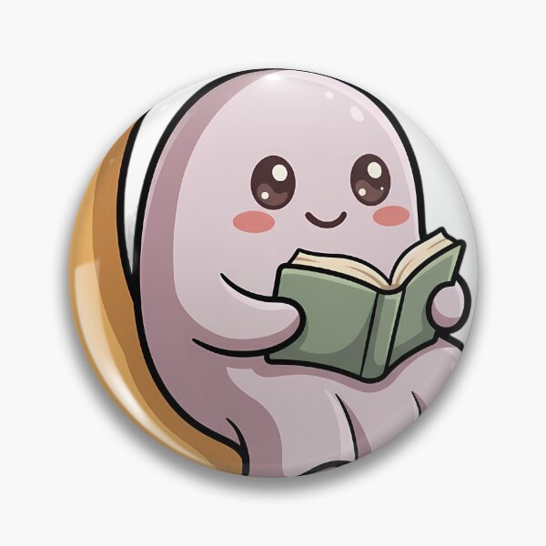 Item preview, Cute Tiny Ghost Reading While Sitting on a Crescent Moon designed and sold by pumsquare.