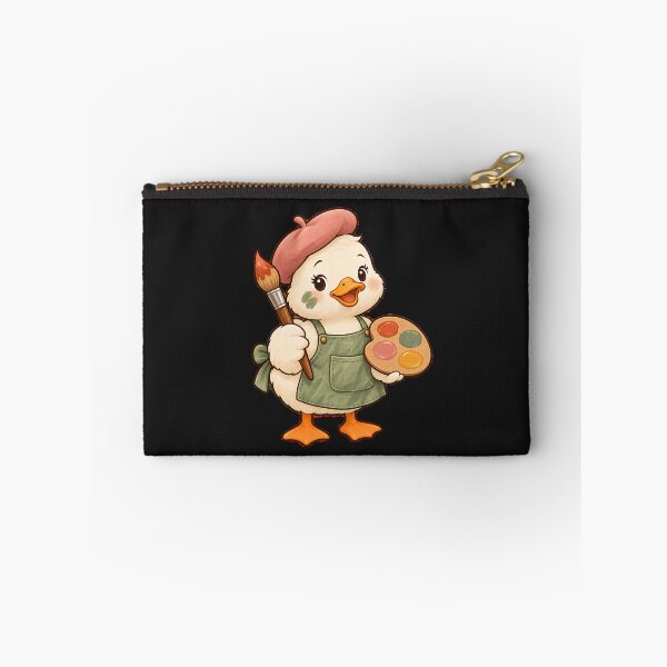 Item preview, Cute Duck Artist with Paintbrush designed and sold by naragon4289.