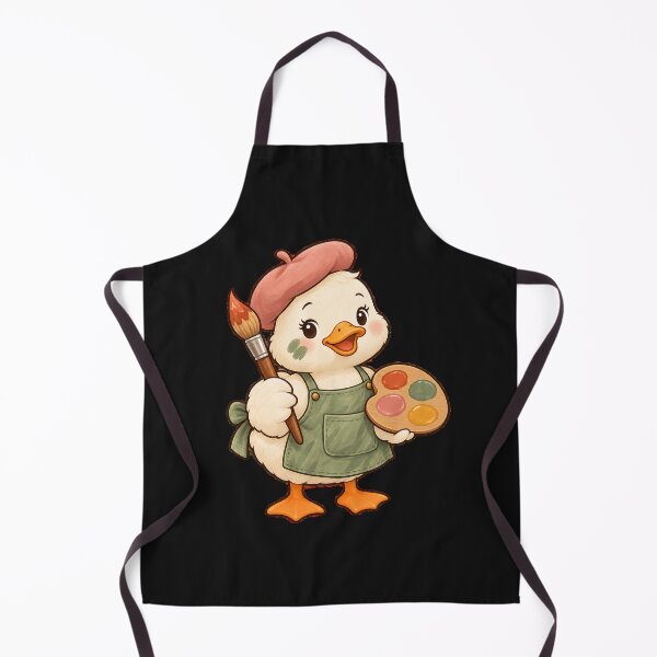 Item preview, Cute Duck Artist with Paintbrush designed and sold by naragon4289.