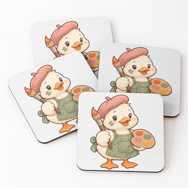 Item preview, Cute Duck Artist with Paintbrush designed and sold by naragon4289.