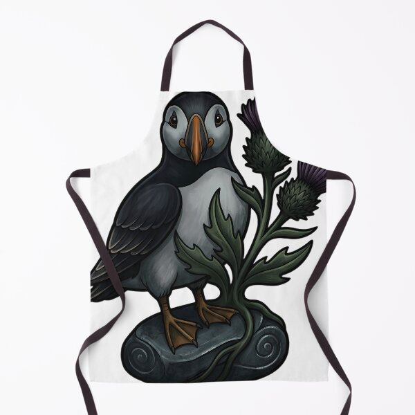 Item preview, Mystic Outlands — Atlantic Puffin on a Loch Stone with a Thistle designed and sold by IllumeInk.