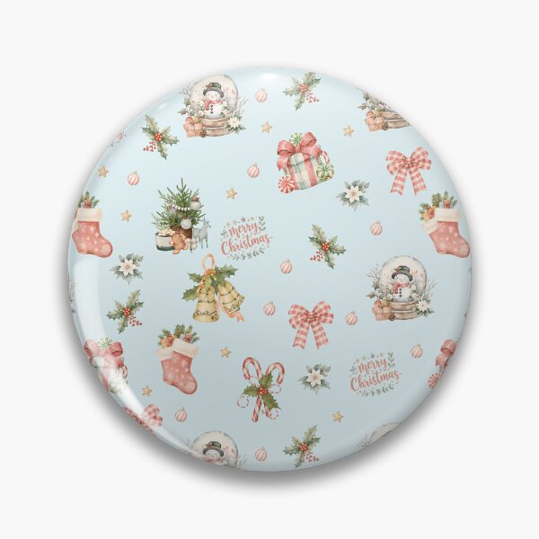 Item preview, Pastel Christmas Snow Globes, Bows & Gifts – Whimsical Holiday Pattern designed and sold by PaperyAndInk.