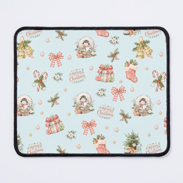 Item preview, Pastel Christmas Snow Globes, Bows & Gifts – Whimsical Holiday Pattern designed and sold by PaperyAndInk.