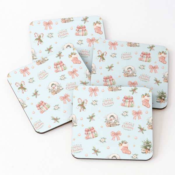 Item preview, Pastel Christmas Snow Globes, Bows & Gifts – Whimsical Holiday Pattern designed and sold by PaperyAndInk.