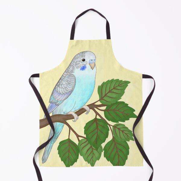 Item preview, Cute Blue Budgie on a Branch – Adorable Blue Parakeet Bird designed and sold by LiudmylaMaika.