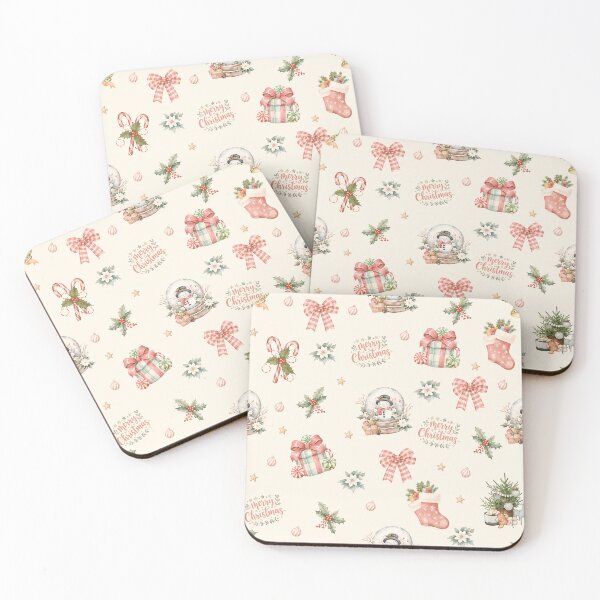 Item preview, Pastel Christmas Snow Globes, Bows & Gifts – Whimsical Holiday Pattern designed and sold by PaperyAndInk.